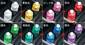 Cup holder illumination (multicolored type)