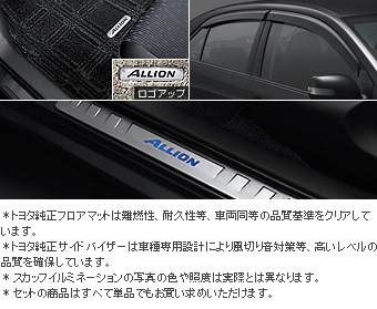 BASIC set (type 2) BASIC item (set item (scuff illumination))(Set item (primer for scuff illumination))(Floor mat (luxury))(Side visor (BASIC))