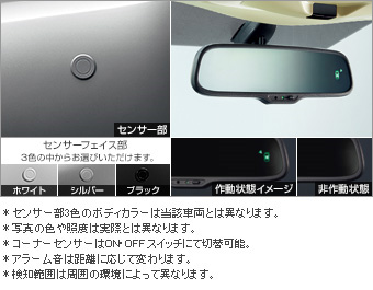 コーナーセンサー（ボイス４センサー・インナーミラー表示タイプ） コーナーセンサー(ボイス４センサー（ミラー対応キット）)(センサーキット)(表示機能付インナーミラー)