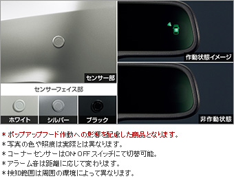 コーナーセンサー（ボイス４・インナーミラー表示タイプ）/コーナーセンサー(ボイス４センサー（ミラー対応キット）/センサーキット/表示機能付インナーミラー)