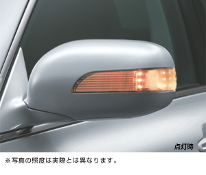 Side turn lamp attaching door mirror