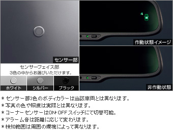 コーナーセンサー（ボイス４センサー（インナーミラー表示タイプ） コーナーセンサー(ボイス４センサー（ミラー対応キット）)(センサーキット)(表示機能付インナーミラー)