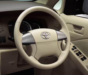 Leather volume steering wheel