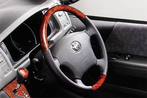 Wood pitch steering wheel