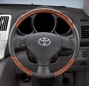 Wood pitch steering wheel