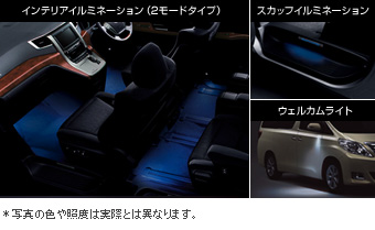 おもてなしイルミセット（ブルー） インテリアイルミネーション(２モードタイプ　ブルー)/ウェルカムライト(セットアイテム（運転席・助手席）)/スカッフイルミネーション(ブルー)　おもてなしイルミセット