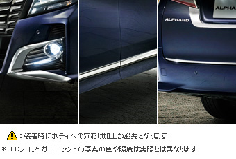 メッキガーニッシュセット ＬＥＤスタイリッシュビーム(フロントガーニッシュ用)/フロントガーニッシュ(セットアイテム)/サイドガーニッシュ(メッキ)/バックドアガーニッシュ(メッキ)