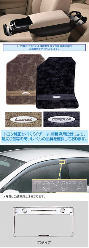 BASIC set (type 1) BASIC item (set item type 1 (multiple use center console) (floor mat [luxury type]) (side visor [BASIC]) (nanbahuremuhuronto rear 170 types))