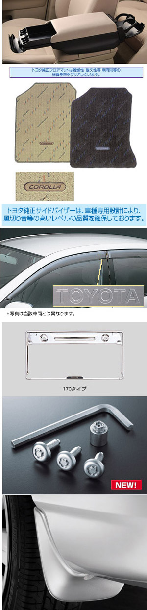 BASIC set (type B) BASIC item (set item type 1 (multiple use center console) (floor mat [deluxe type]) (side visor [BASIC]) (mad guard [1 units]) (number frame [front &amp\; rear 170 types]) (lock volt/bolt [for license plate]))
