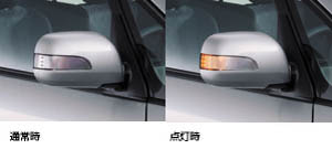 Side turn lamp attaching door mirror