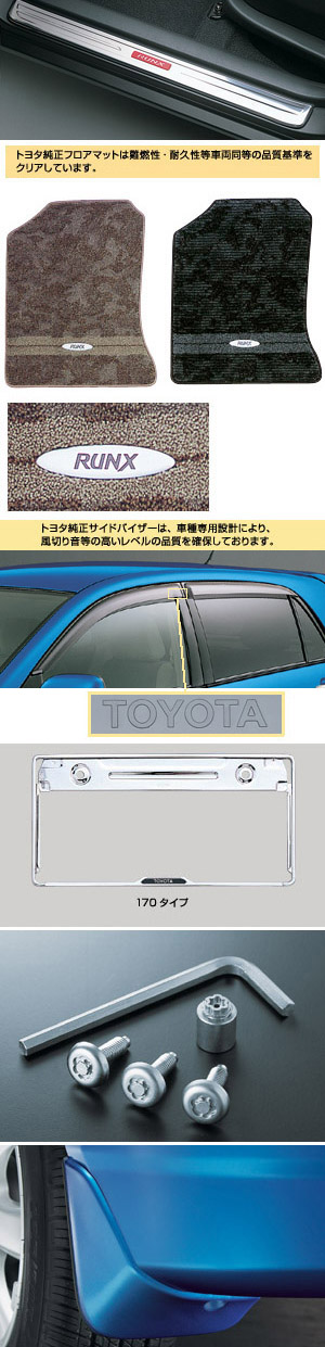 BASIC set (type C)/[set item type 2 (scuff plate (stainless steel))][Floor mat (luxury)][Side visor (BASIC)][Mad guard (1 units)][Number frame front (170 types (stainless steel))][Number frame rear (170 types (stainless steel))][Lock volt/bolt (license plate)]