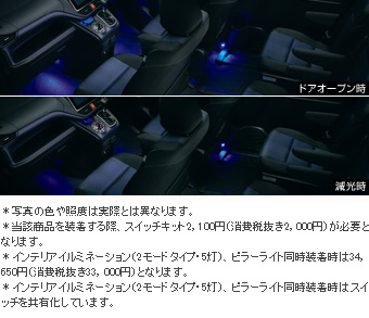 インテリアイルミネーション(２モードタイプ)/スイッチキット(ピラーライト、インテリアイルミネーション用)