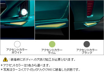 Aero part set (for RS) (accent color: Black/white/lime) side mad guard/accent color (for side mad guard (black/white/lime))/Front spoiler/accent color (for front spoiler (black/white/lime))/Rear bumper spoiler/accent color (for rear bumper spoiler (black/white/lime))