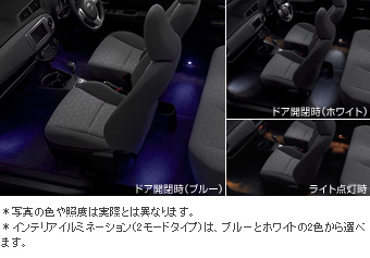 Interior illumination (2 mode type blues/white)