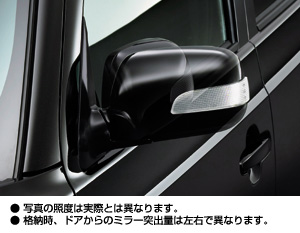 Electromotive housing mirror (side turn lamp attaching)