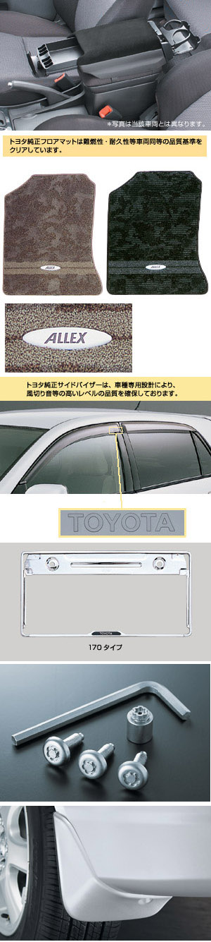 BASIC set (type A)/[set item type 1 (multiple use center console)][Floor mat (luxury)][Side visor (BASIC)][Mad guard (1 units)][Number frame front (170 types (stainless steel))][Lock volt/bolt (license plate]