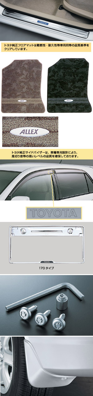 BASIC set (type C)/[set item type 2 (scuff plate (stainless steel))][Floor mat (luxury)][Side visor (BASIC)][Mad guard (1 units)][Number frame front/rear (170 types (stainless steel))][Lock volt/bolt (license plate)]