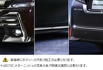 メッキガーニッシュセット ＬＥＤスタイリッシュビーム(フロントガーニッシュ用)/フロントガーニッシュ(セットアイテム)/サイドガーニッシュ(メッキ)/バックドアガーニッシュ(メッキ)