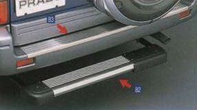 Rear bumper step guard