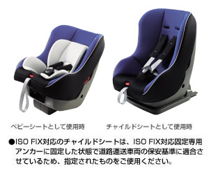 Child seat (NEO G−CHILD ISO tether)/seat base (NEO ISO base)