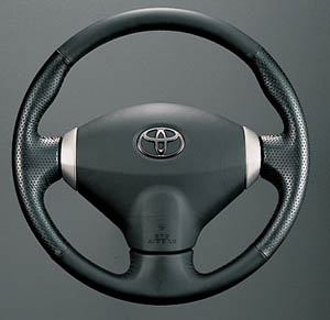 Leather volume steering wheel