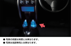 Cup holder illumination (multicolored type)