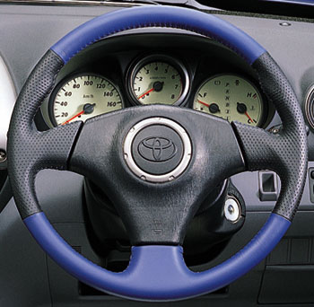 Leather volume steering wheel