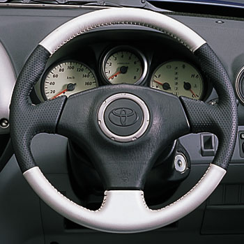 Leather volume steering wheel