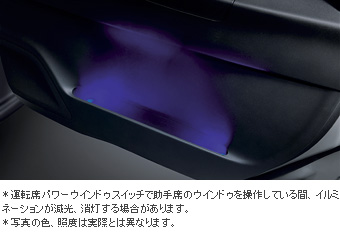Interior illumination (door pocket front blue)