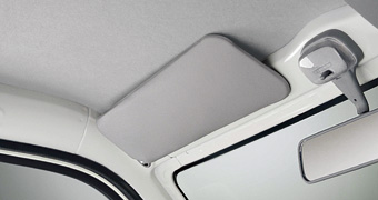 Suicide seat sun visor -
