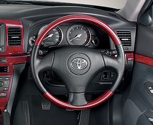 Wood pitch steering wheel