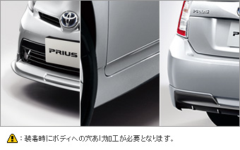 エアロパーツセット サイドマットガード(セットアイテム)/フロントスポイラー/リヤバンパースポイラー