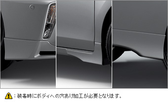 Aero part set front spoiler/rear bumper spoiler/side spats (set item)