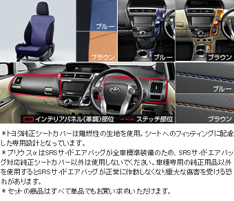 インテリアセット（タイプＥ）(２列シート車用（ブルー）) ドレスアップシート(セットアイテム（１，２列目用　ブルー）)/カラードスイッチパネル(ブルー)/インテリアパネル(セットアイテム（ブルー）)(