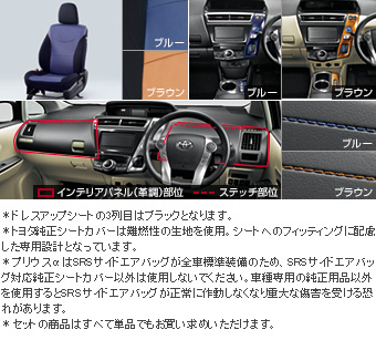 インテリアセット（タイプＨ）(３列シート車用（ブラウン）) ドレスアップシート(セットアイテム（１，２列目用　ブラウン）（３列目用ブラック）)/カラードスイッチパネル(ブラウン)/インテリアパネル(セ